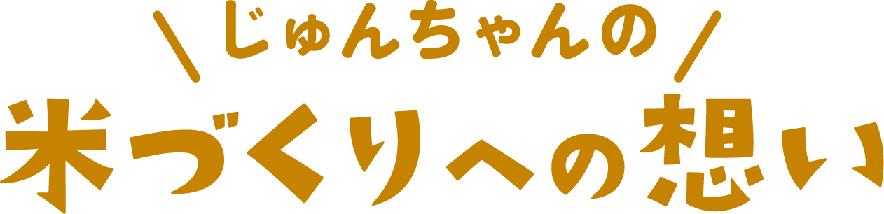 じゅんちゃんの米づくりへの想い